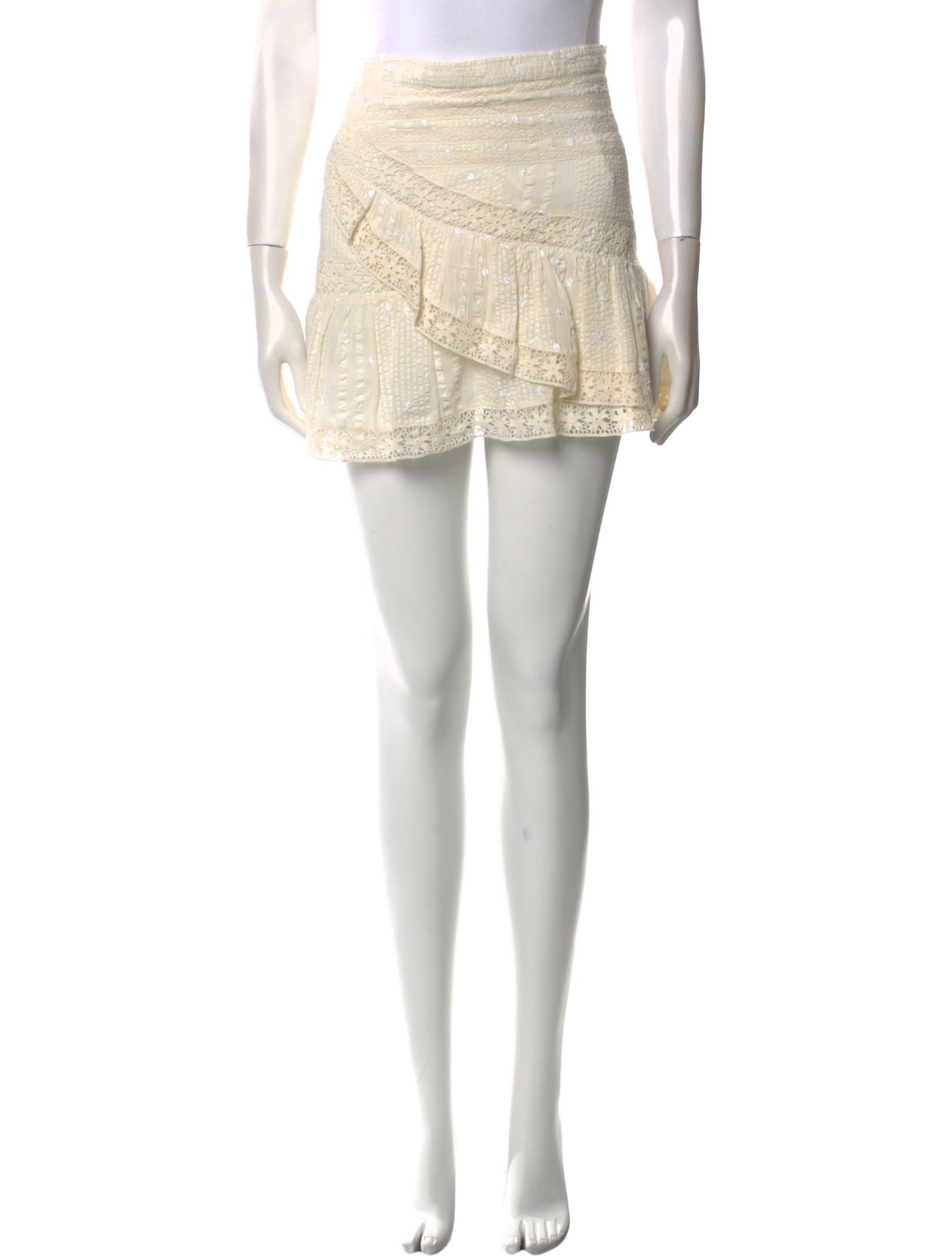 LoveShackFancy Ruffle Embellishment Mini Skirt