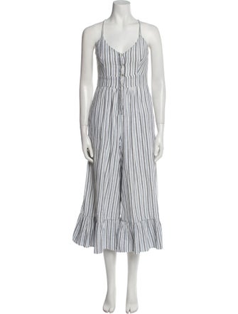 LoveShackFancy Striped Scoop Neck Jumpsuit