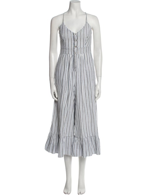 LoveShackFancy Striped Scoop Neck Jumpsuit