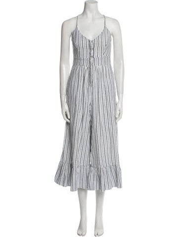 LoveShackFancy Jumpsuits and Rompers Striped Scoop Neck Jumpsuit S