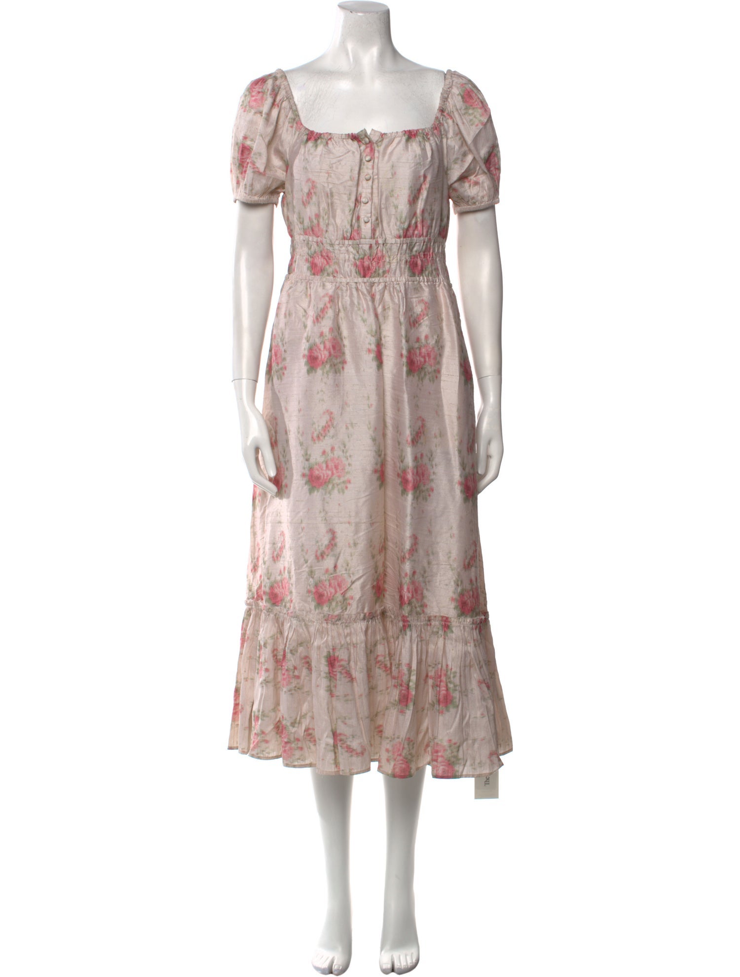 LoveShackFancy Silk Midi Length Dress