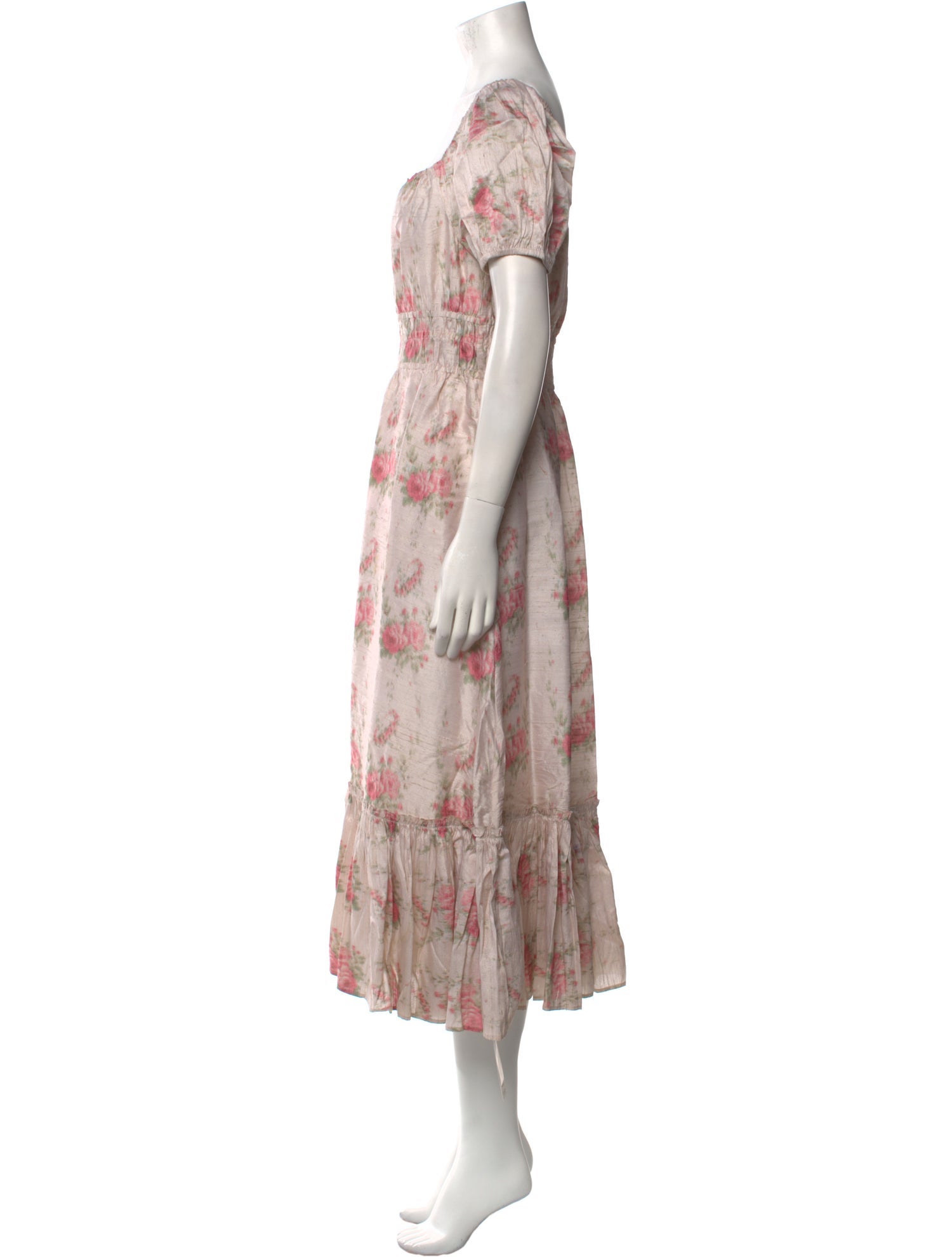 LoveShackFancy Silk Midi Length Dress