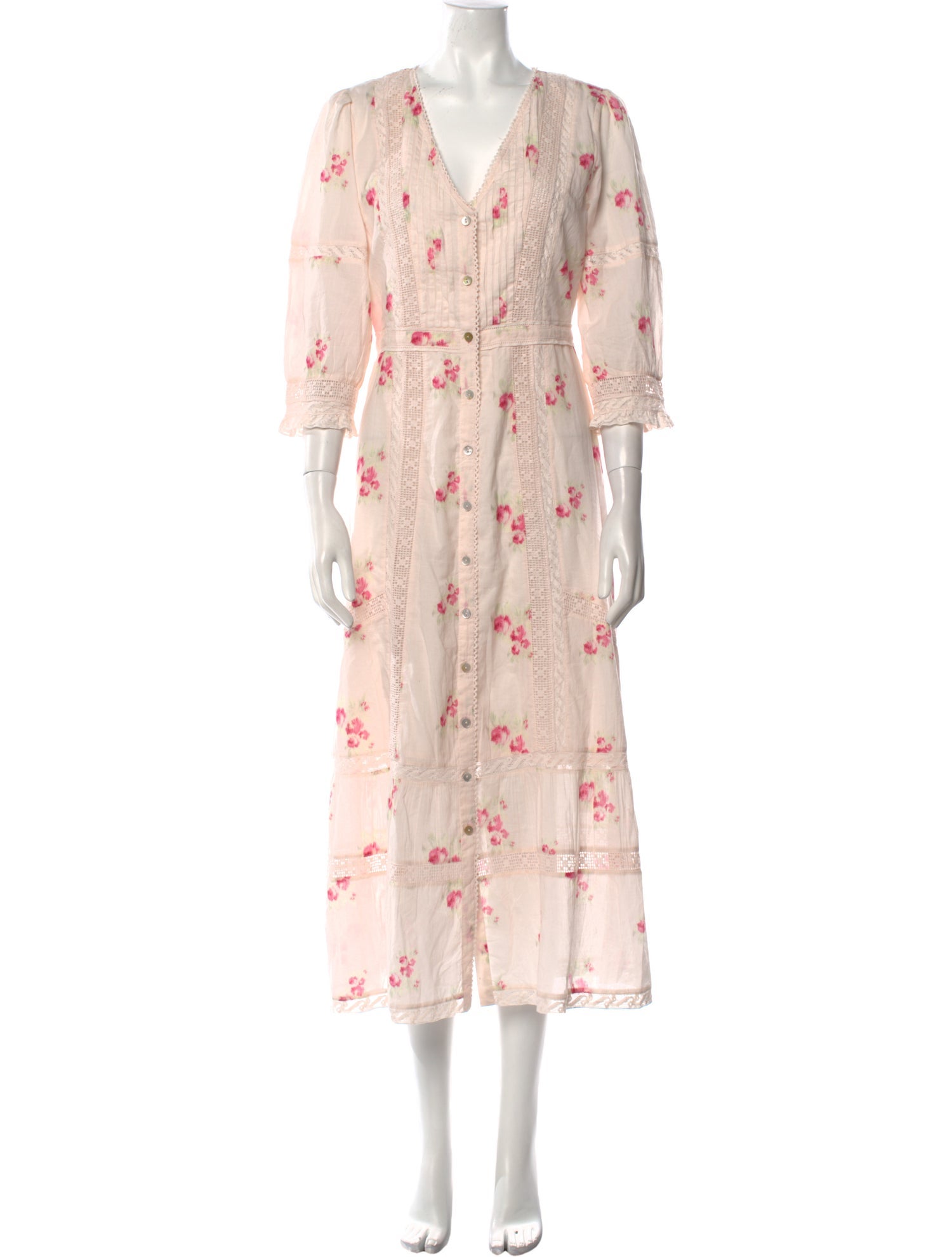LoveShackFancy Floral Print Long Dress