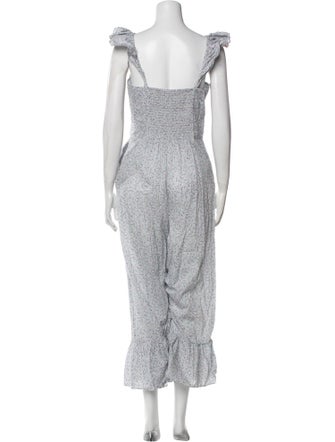 LoveShackFancy Printed V-Neck Jumpsuit