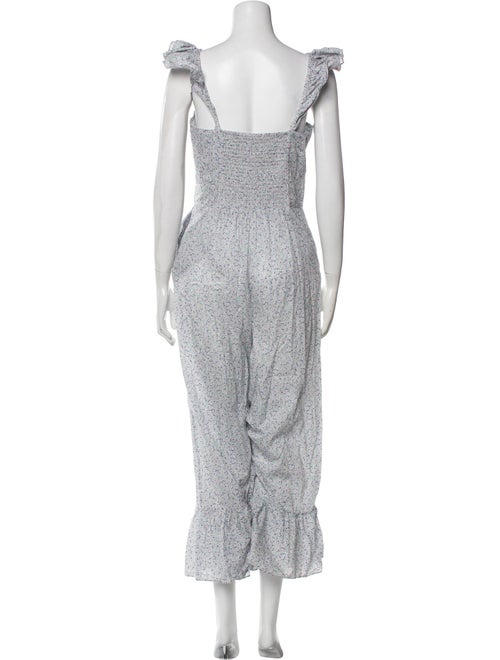 LoveShackFancy Printed V-Neck Jumpsuit