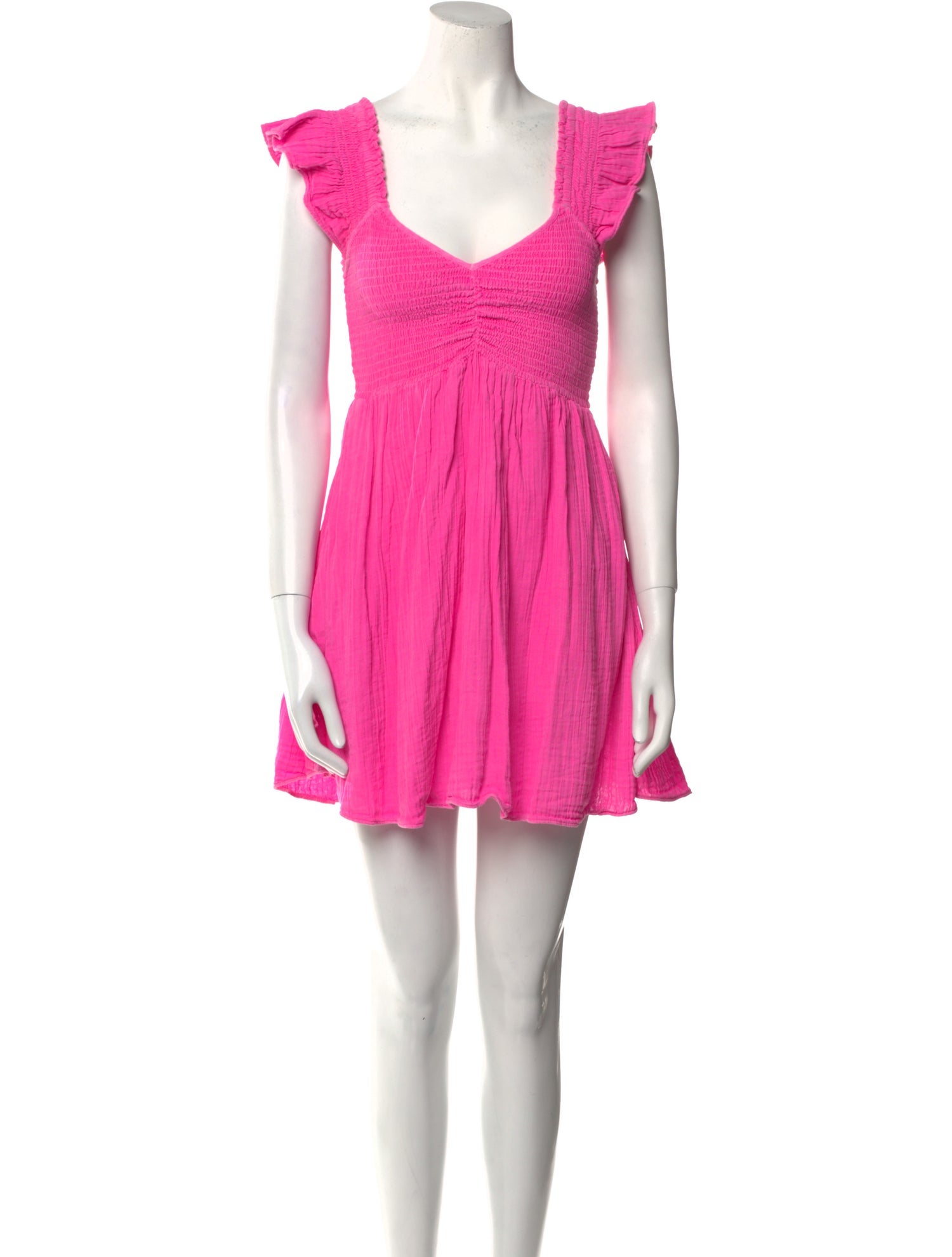 LoveShackFancy V-Neck Mini Dress