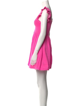 LoveShackFancy V-Neck Mini Dress