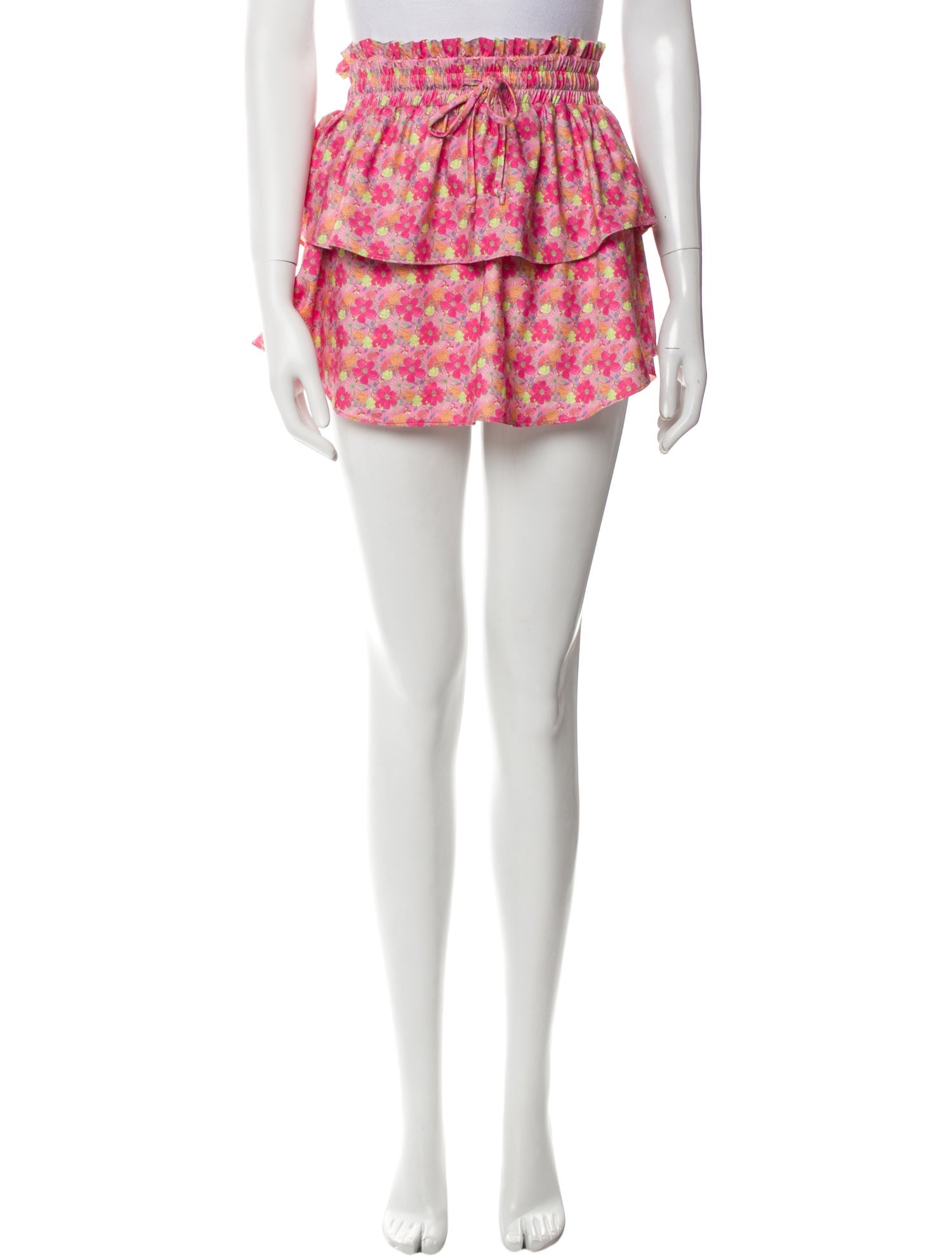 LoveShackFancy Floral Print Mini Skirt