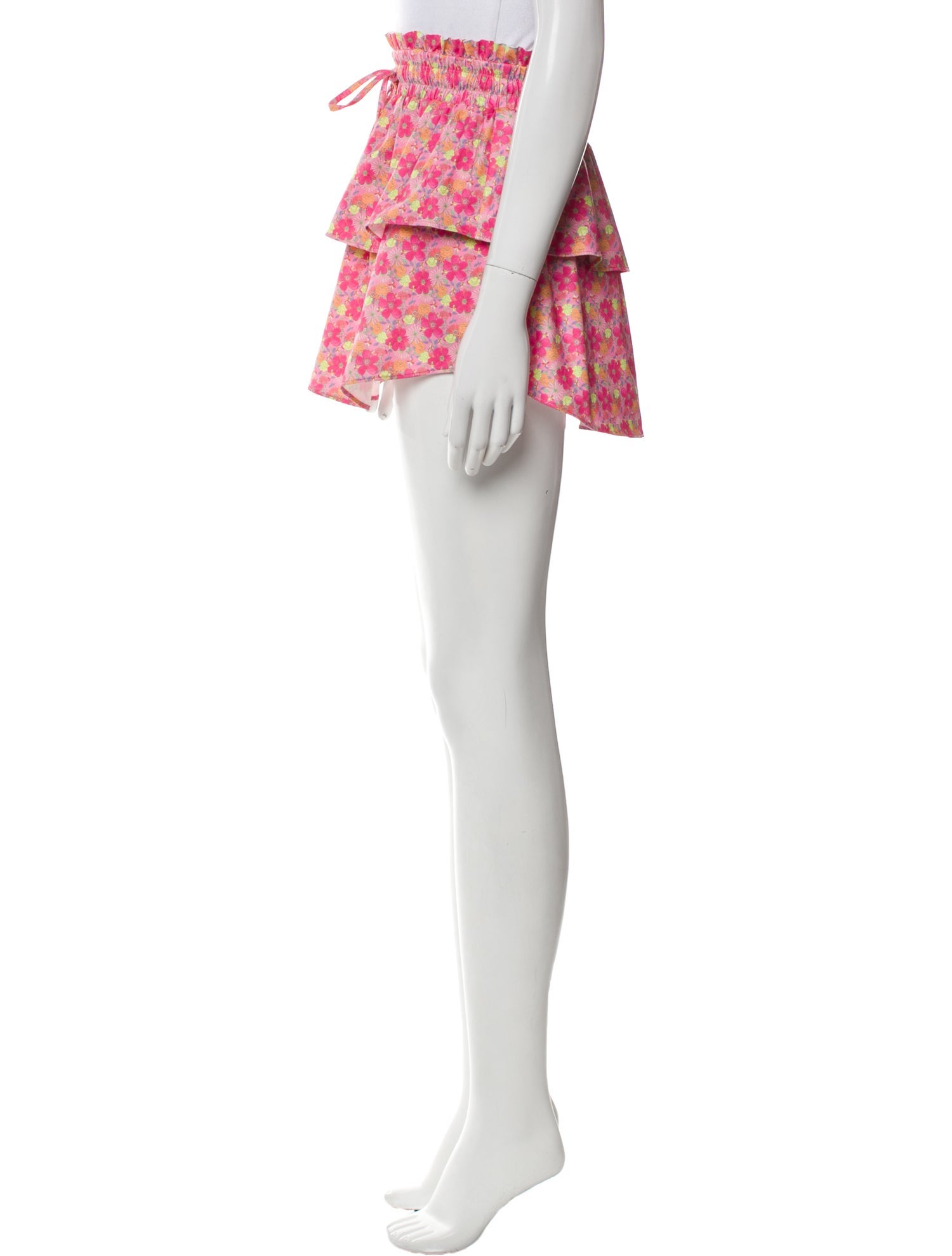 LoveShackFancy Floral Print Mini Skirt