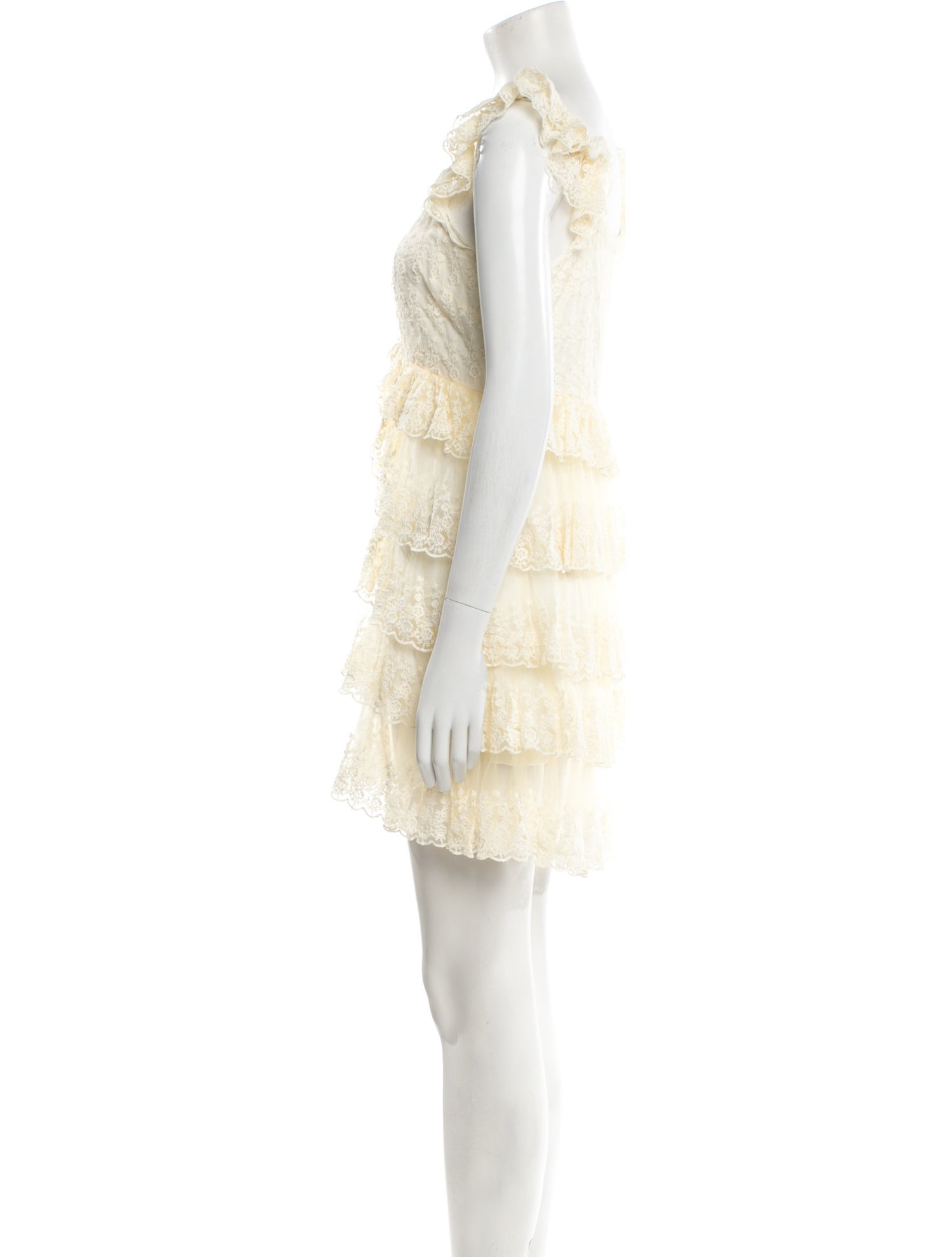 LoveShackFancy V-Neck Mini Dress