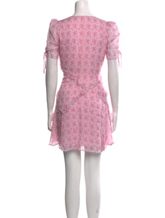 LoveShackFancy Floral Print Mini Dress