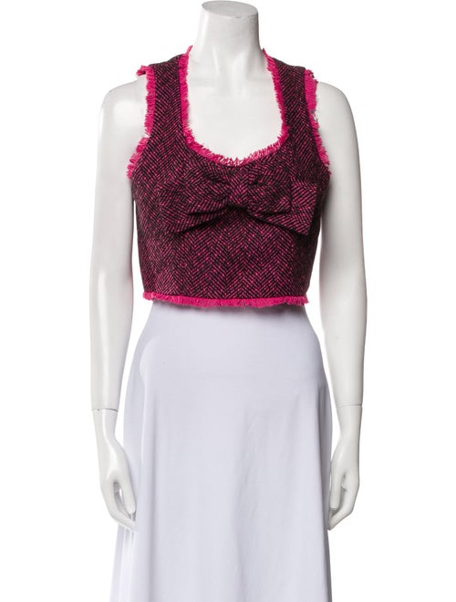 LoveShackFancy Printed Scoop Neck Crop Top