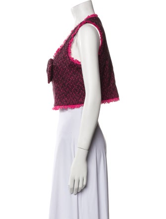 LoveShackFancy Printed Scoop Neck Crop Top