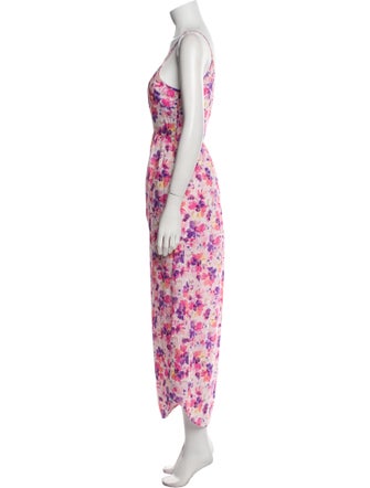 LoveShackFancy Floral Print Long Dress
