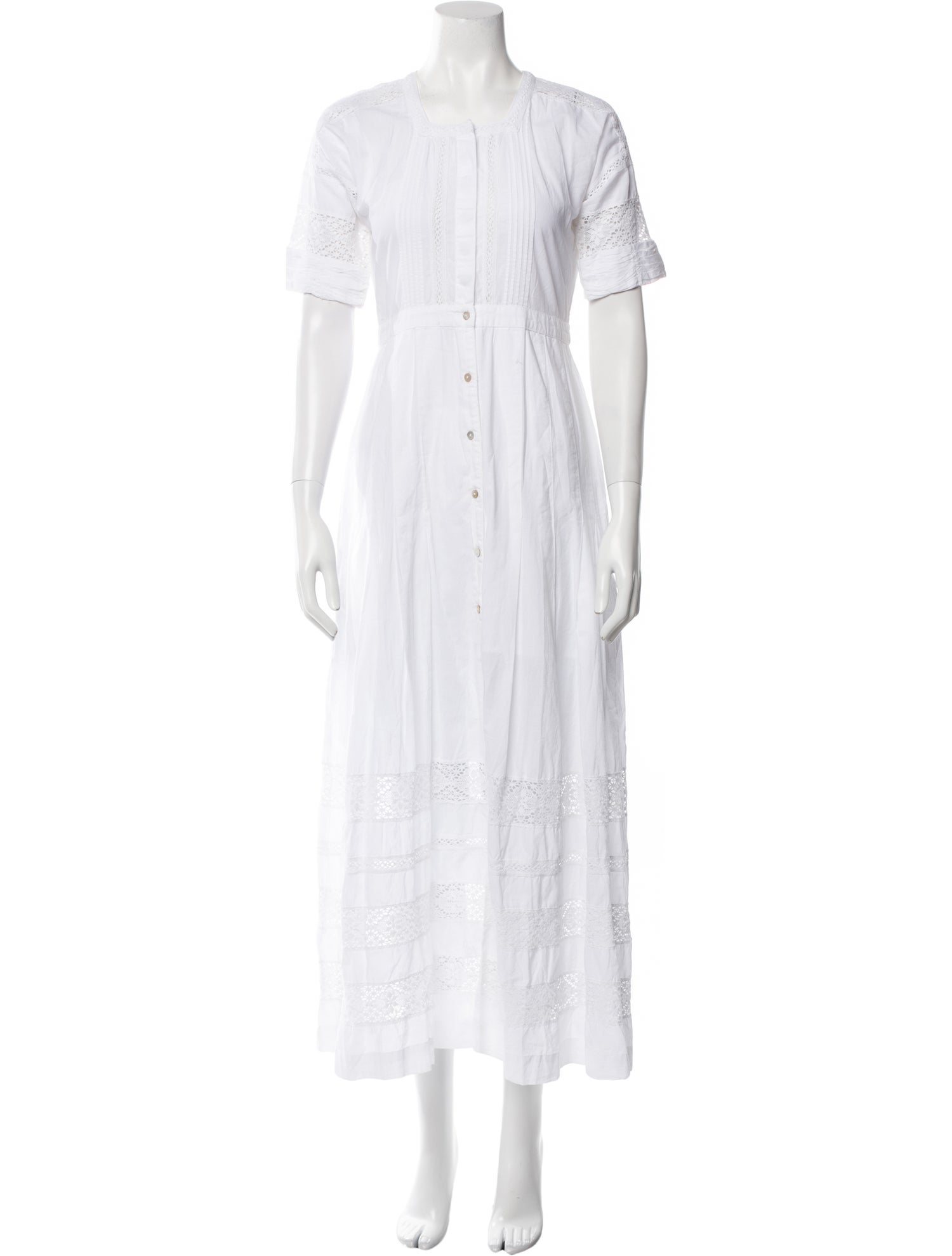 LoveShackFancy Crew Neck Long Dress