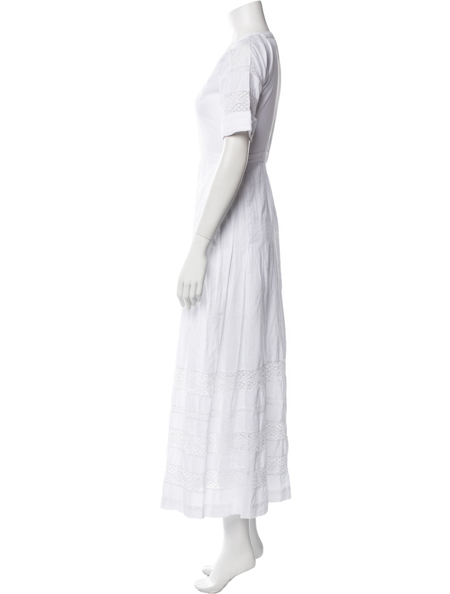 LoveShackFancy Crew Neck Long Dress