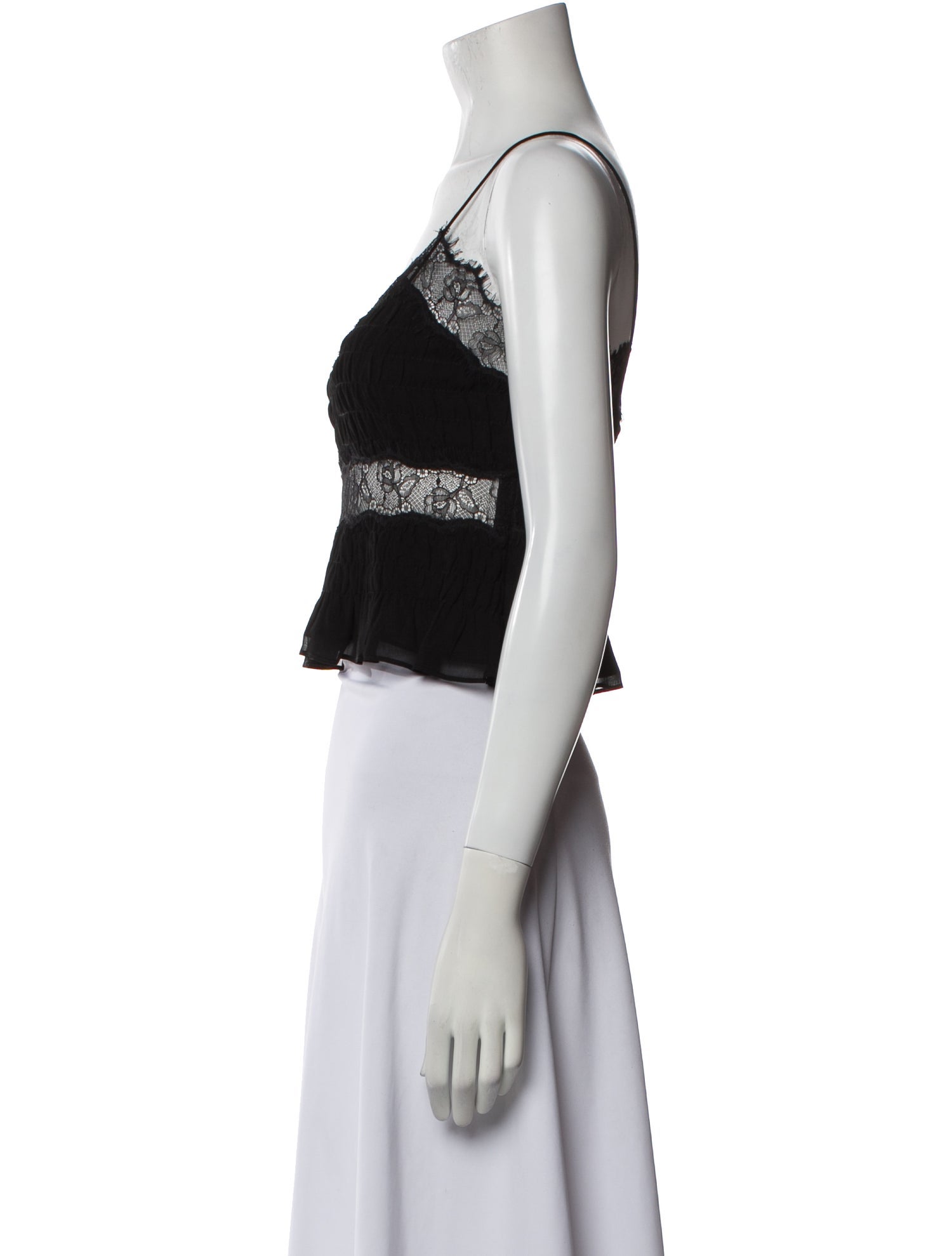 LoveShackFancy V-Neck Sleeveless Crop Top