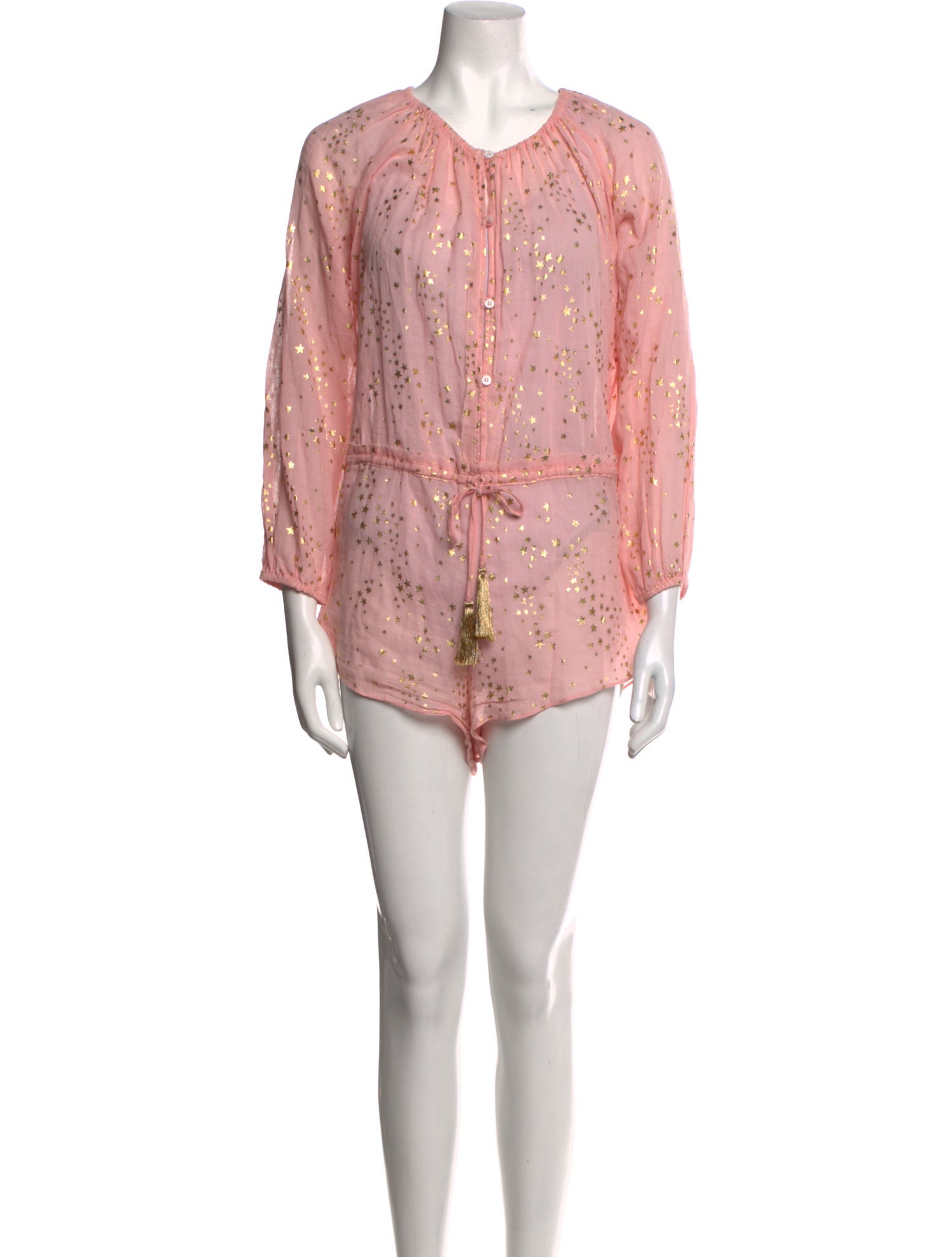 LoveShackFancy Floral Print V-Neck Bodysuit