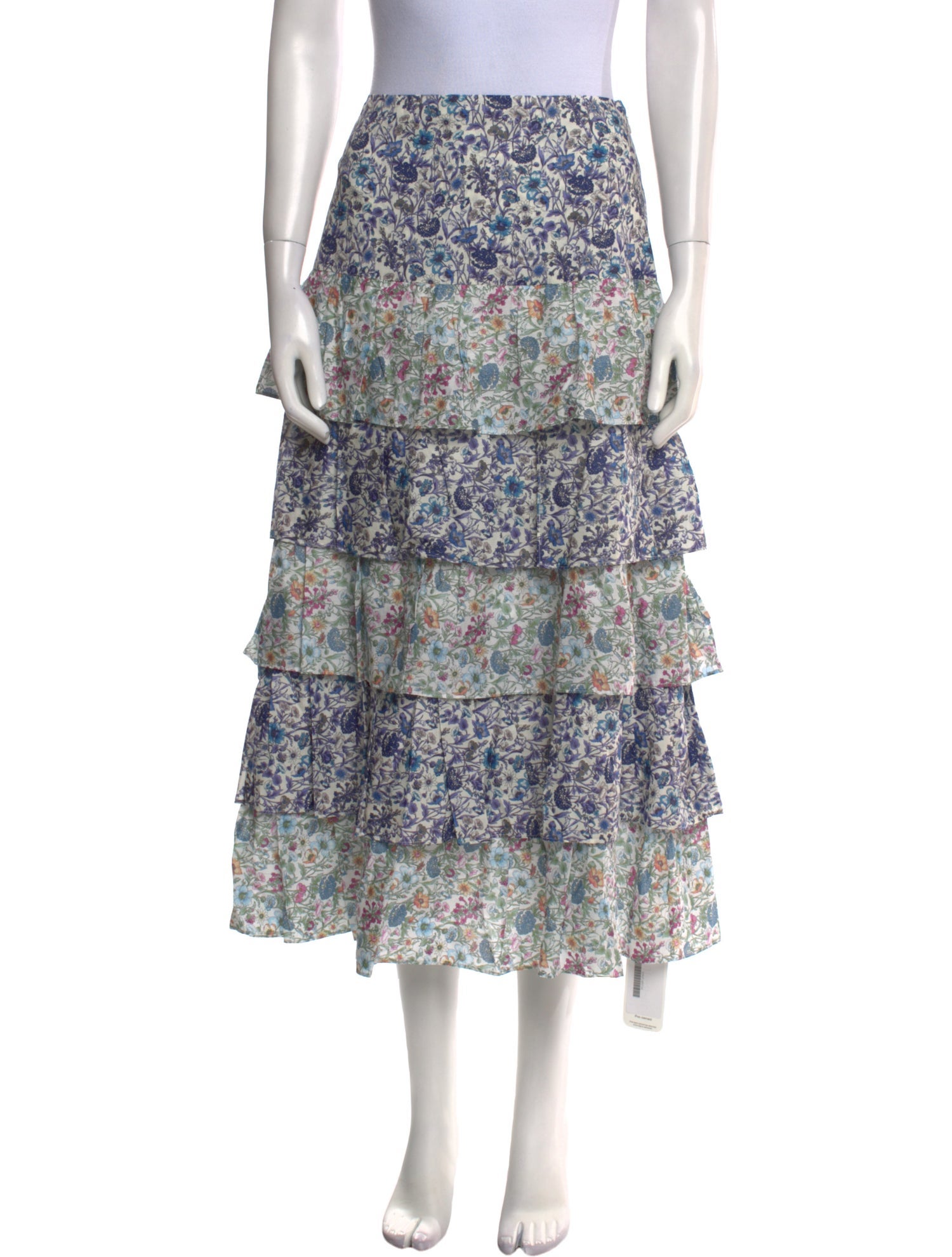 LoveShackFancy Floral Print Midi Length Skirt w/ Tags