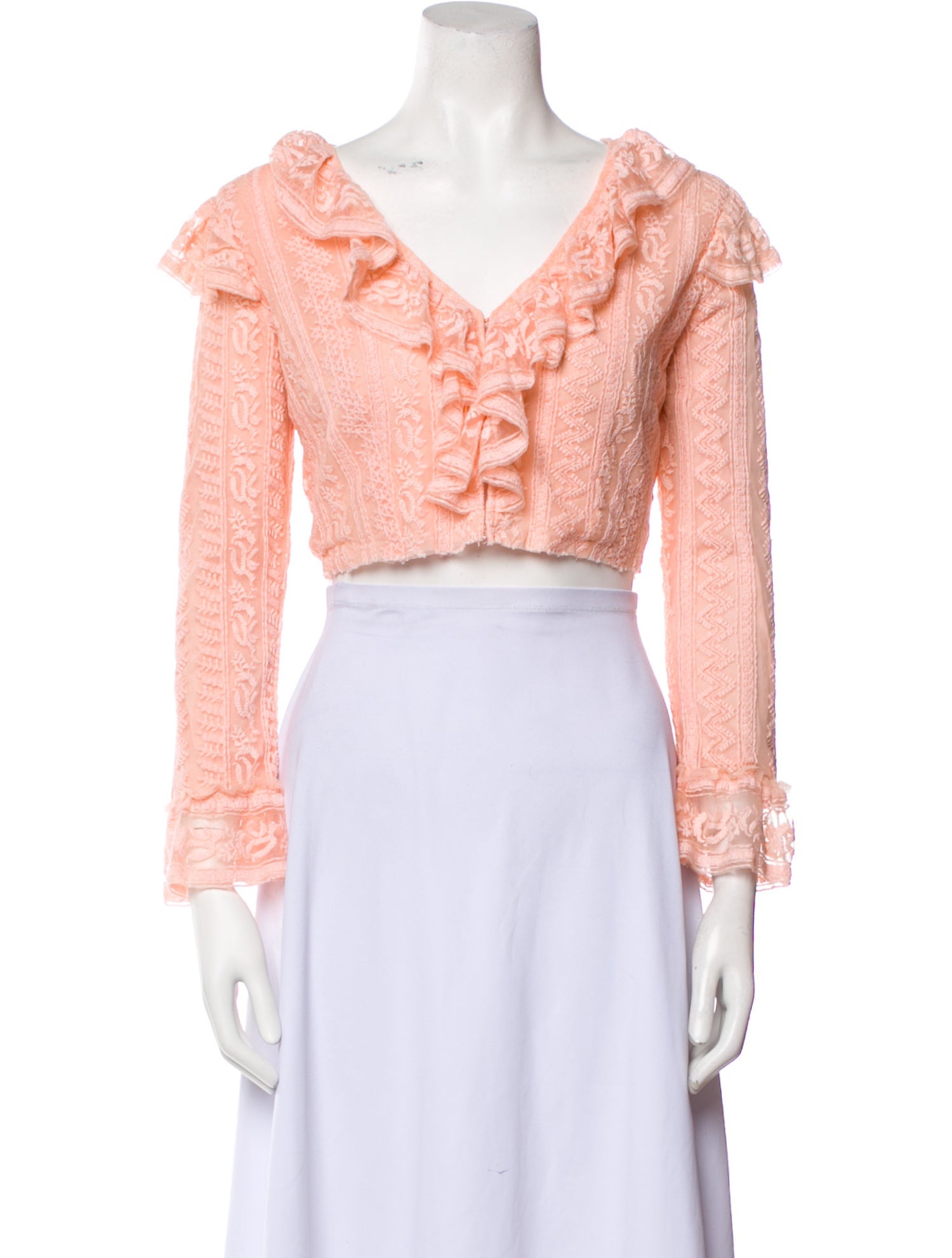 LoveShackFancy Nylon Lace Pattern Bolero