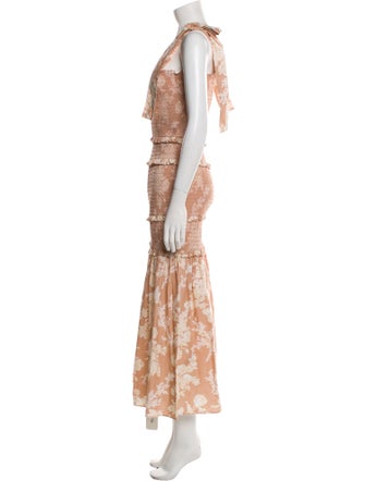 LoveShackFancy Printed Midi Length Dress