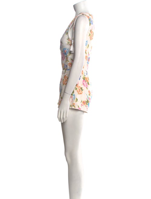 LoveShackFancy Floral Print V-Neck Romper