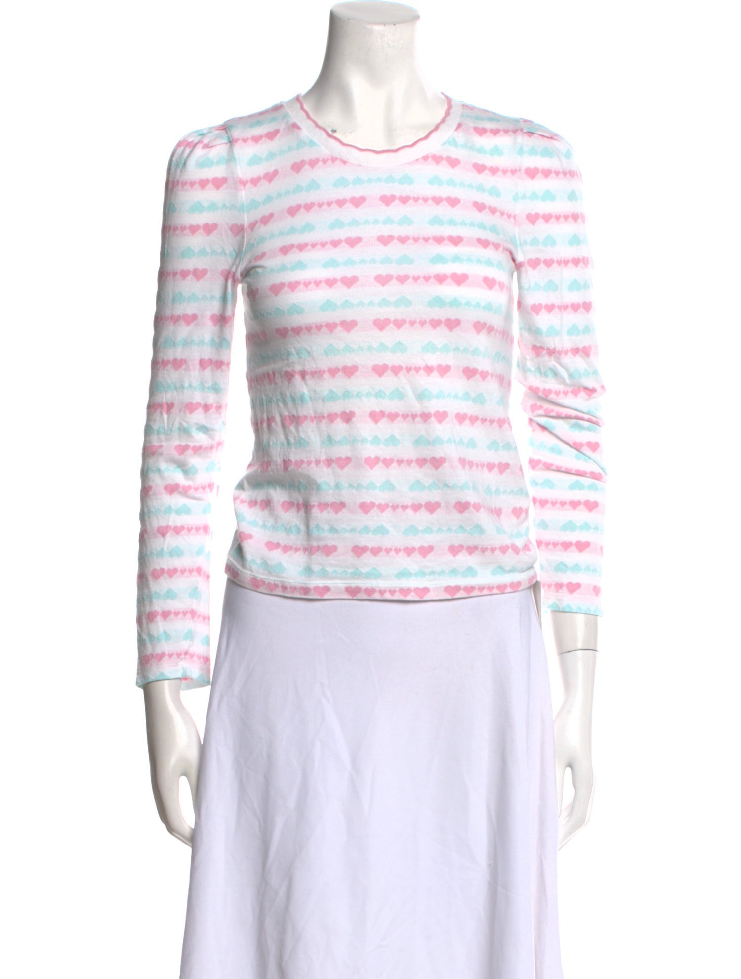 LoveShackFancy Striped Crew Neck Crop Top