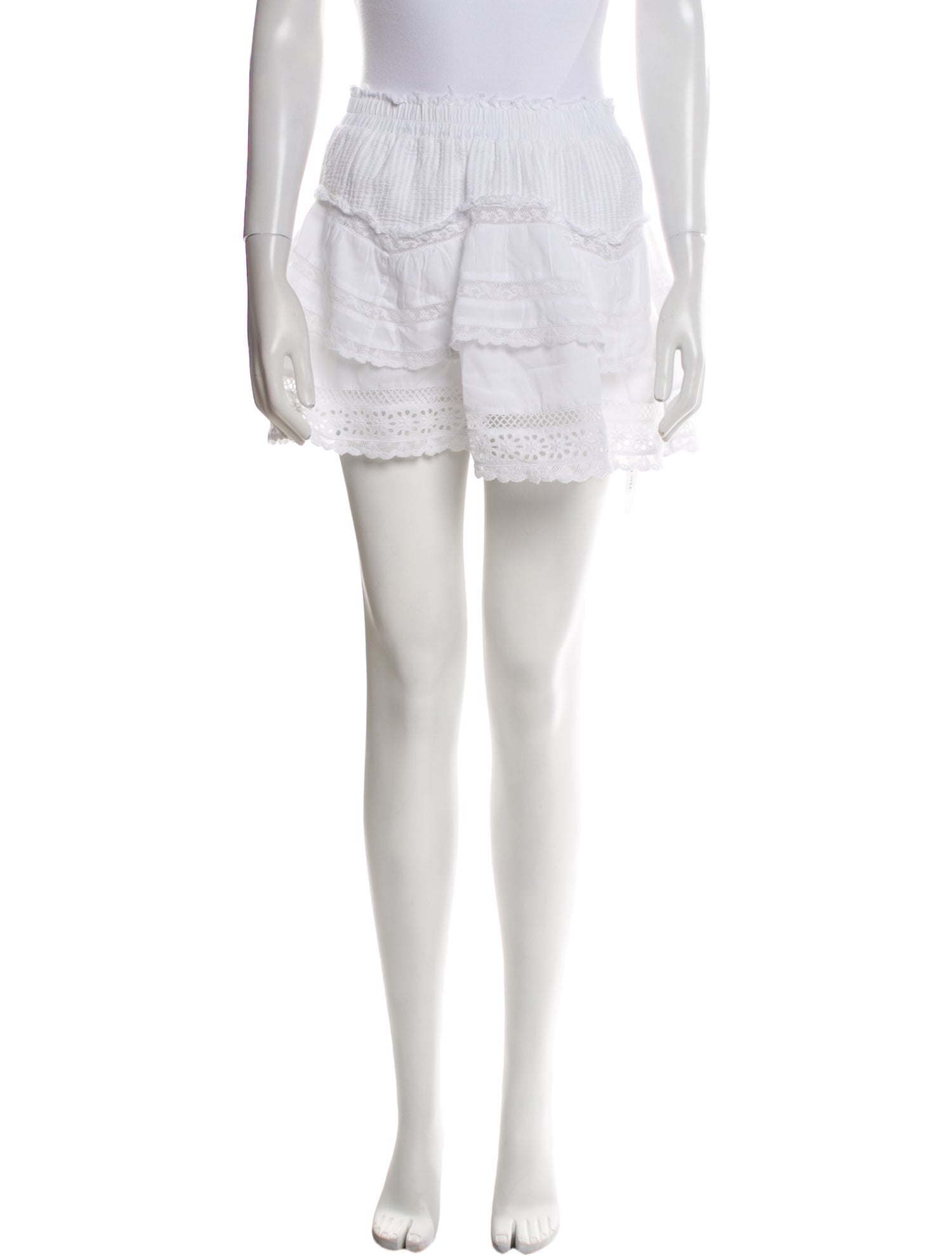 LoveShackFancy Raw-Edge Trim Mini Skirt