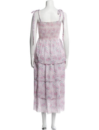 LoveShackFancy Floral Print Long Dress