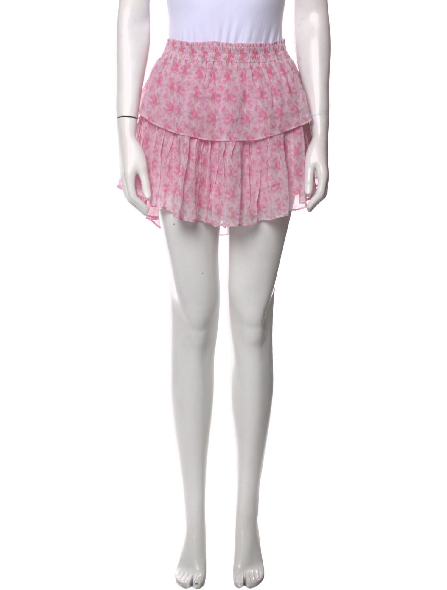 LoveShackFancy Floral Print Mini Skirt