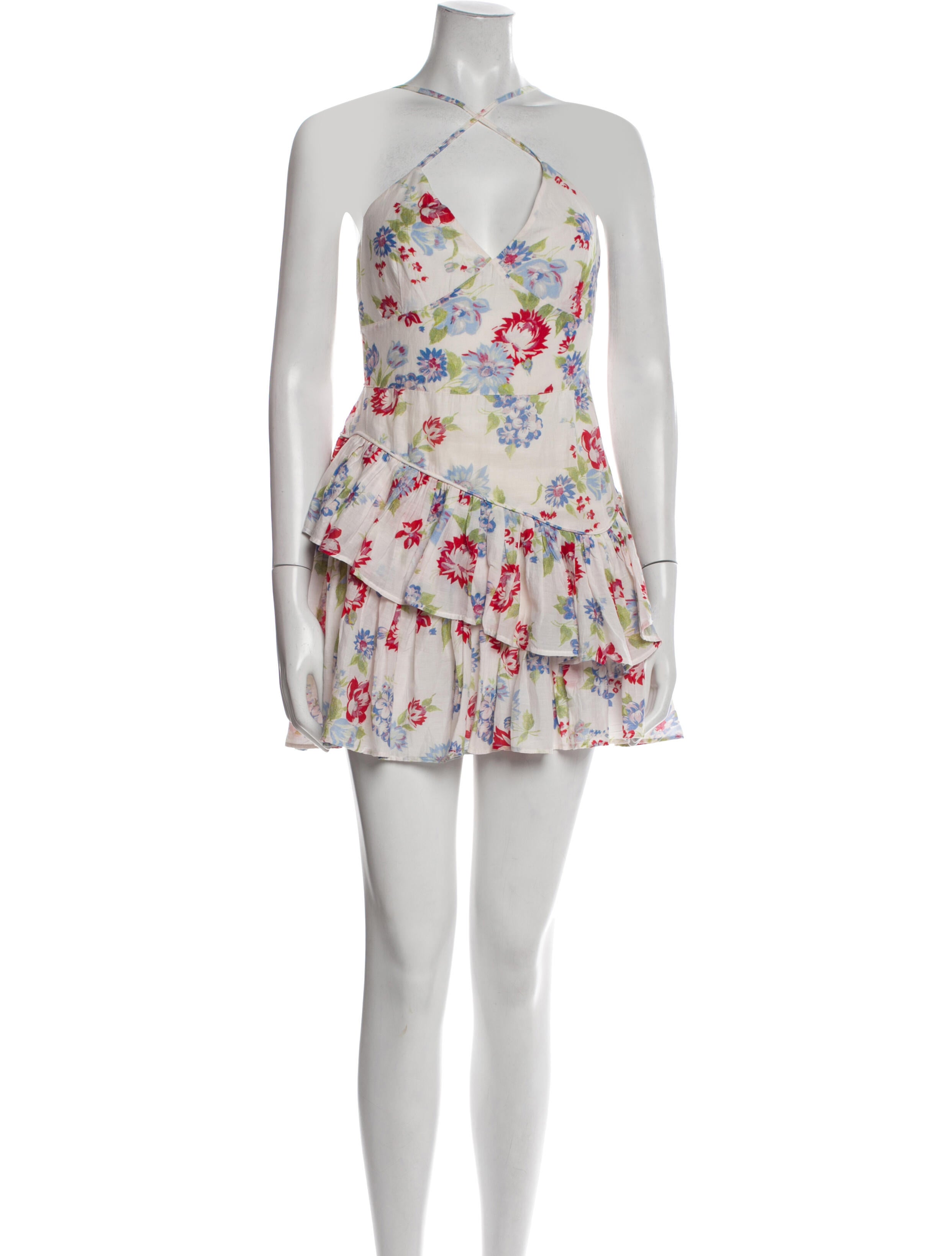 LoveShackFancy Floral Print Mini Dress