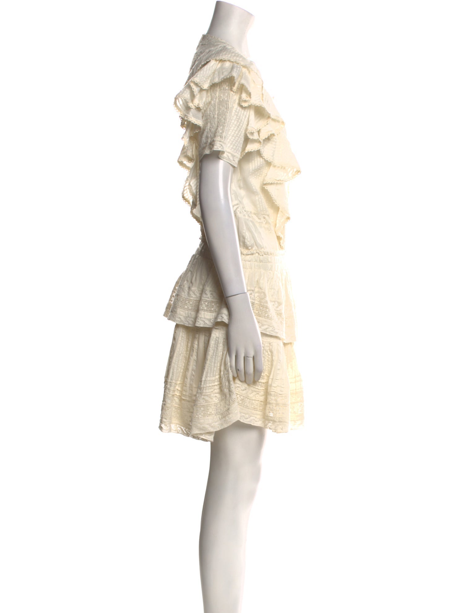 LoveShackFancy Square Neckline Mini Dress