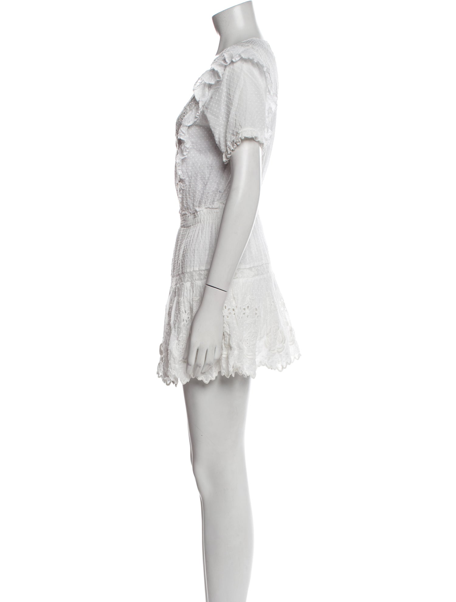 LoveShackFancy V-Neck Mini Dress