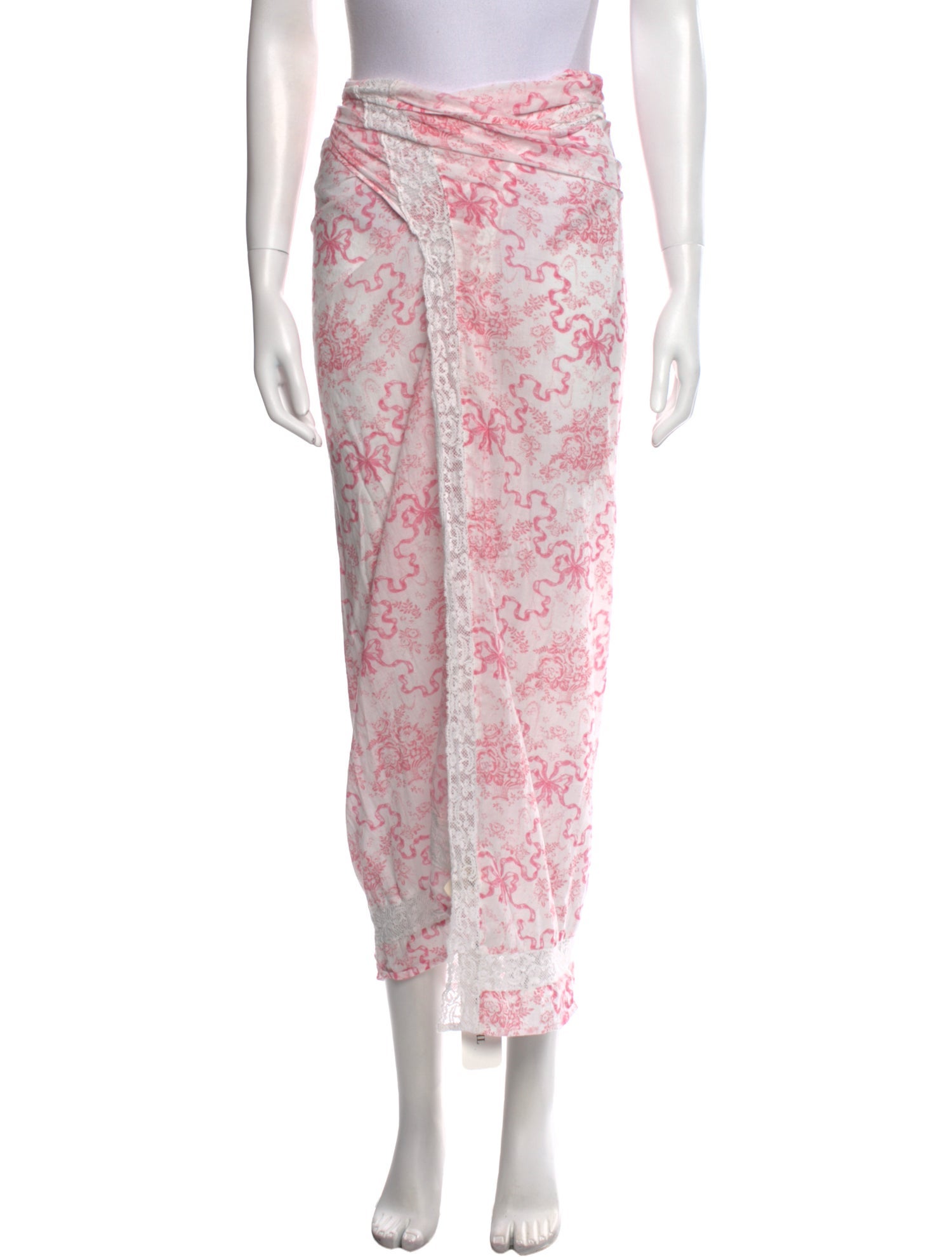 LoveShackFancy Printed Midi Length Skirt