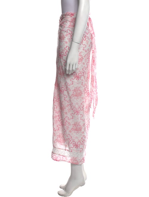 LoveShackFancy Printed Midi Length Skirt