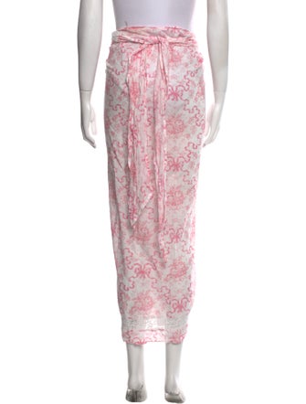 LoveShackFancy Printed Midi Length Skirt