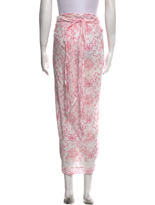 LoveShackFancy Printed Midi Length Skirt