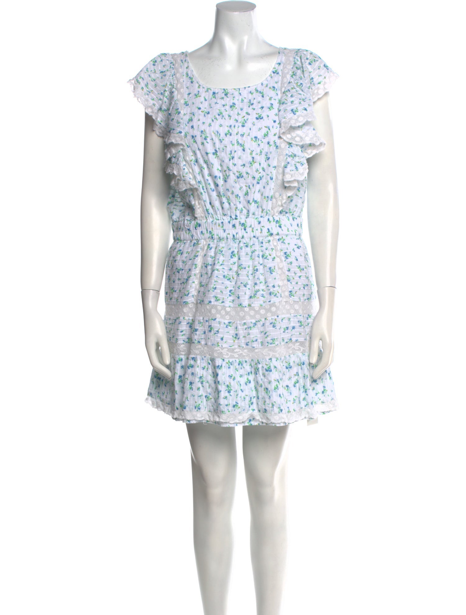 LoveShackFancy Floral Print Mini Dress