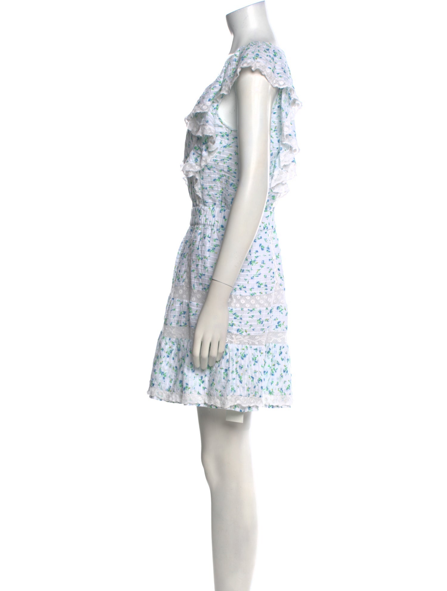 LoveShackFancy Floral Print Mini Dress