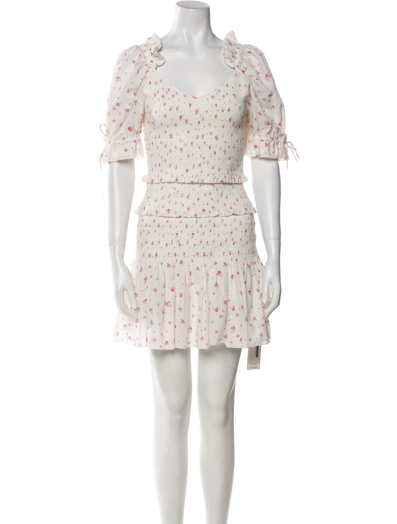 LoveShackFancy Floral Print Mini Dress