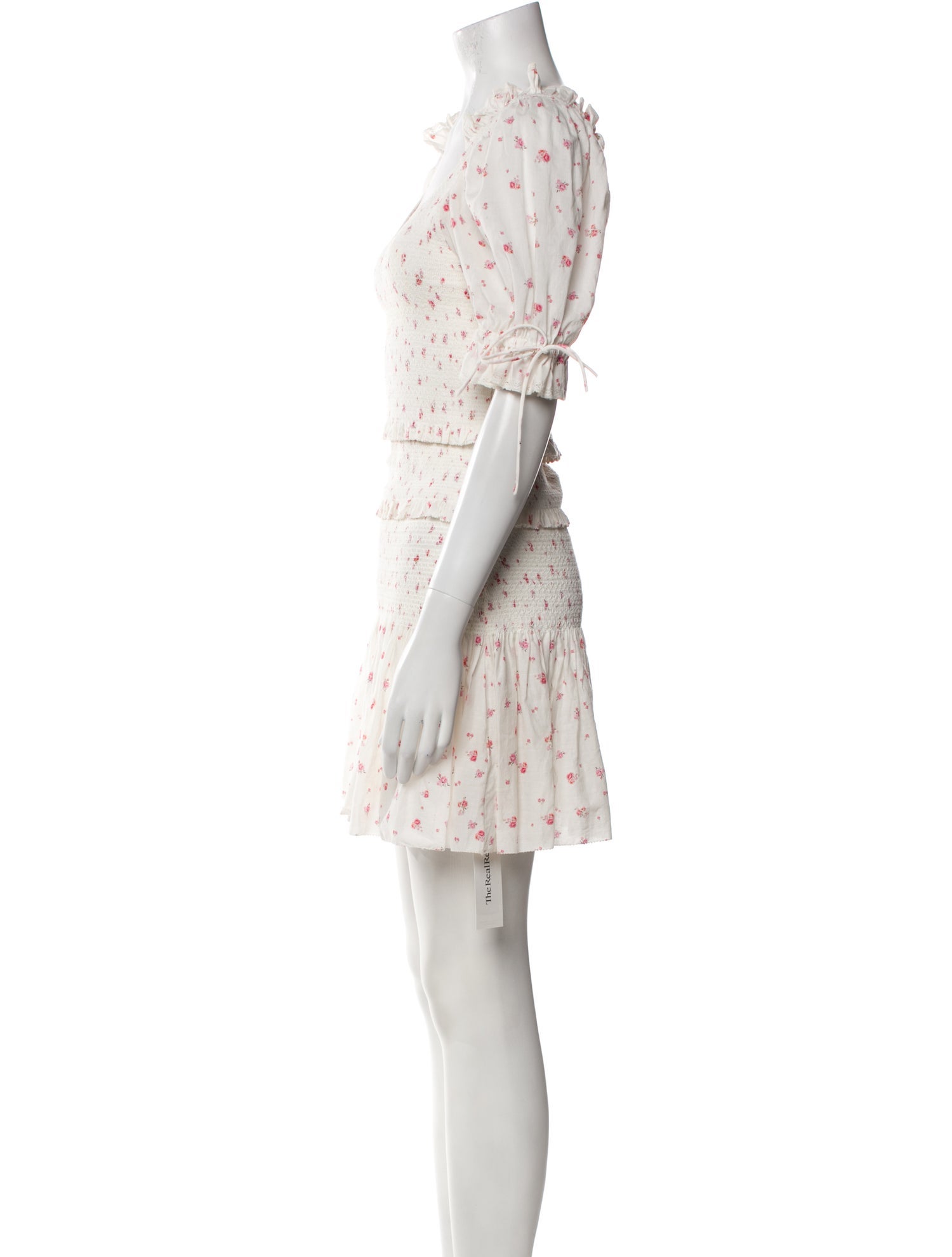 LoveShackFancy Floral Print Mini Dress