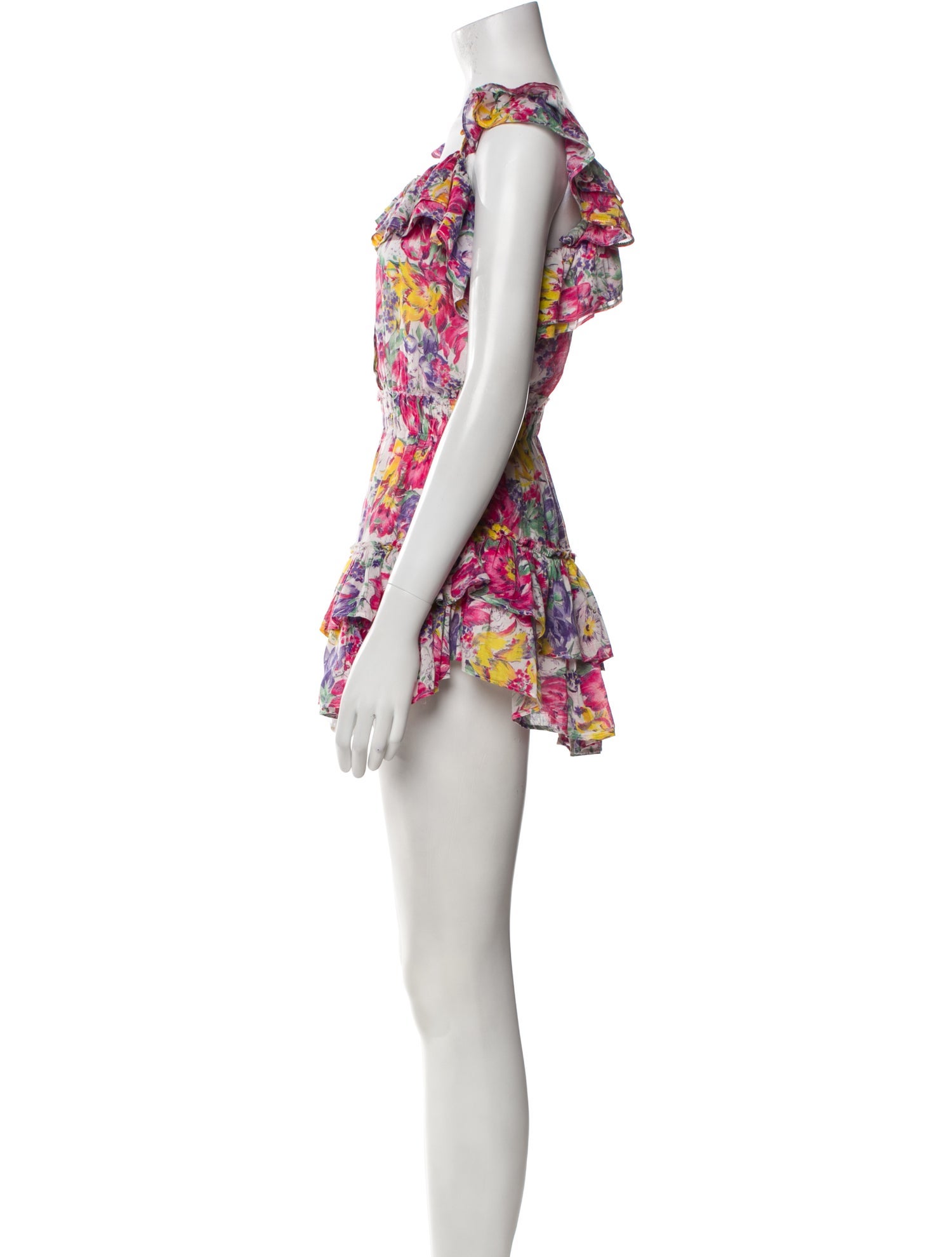 LoveShackFancy Floral Print Mini Dress