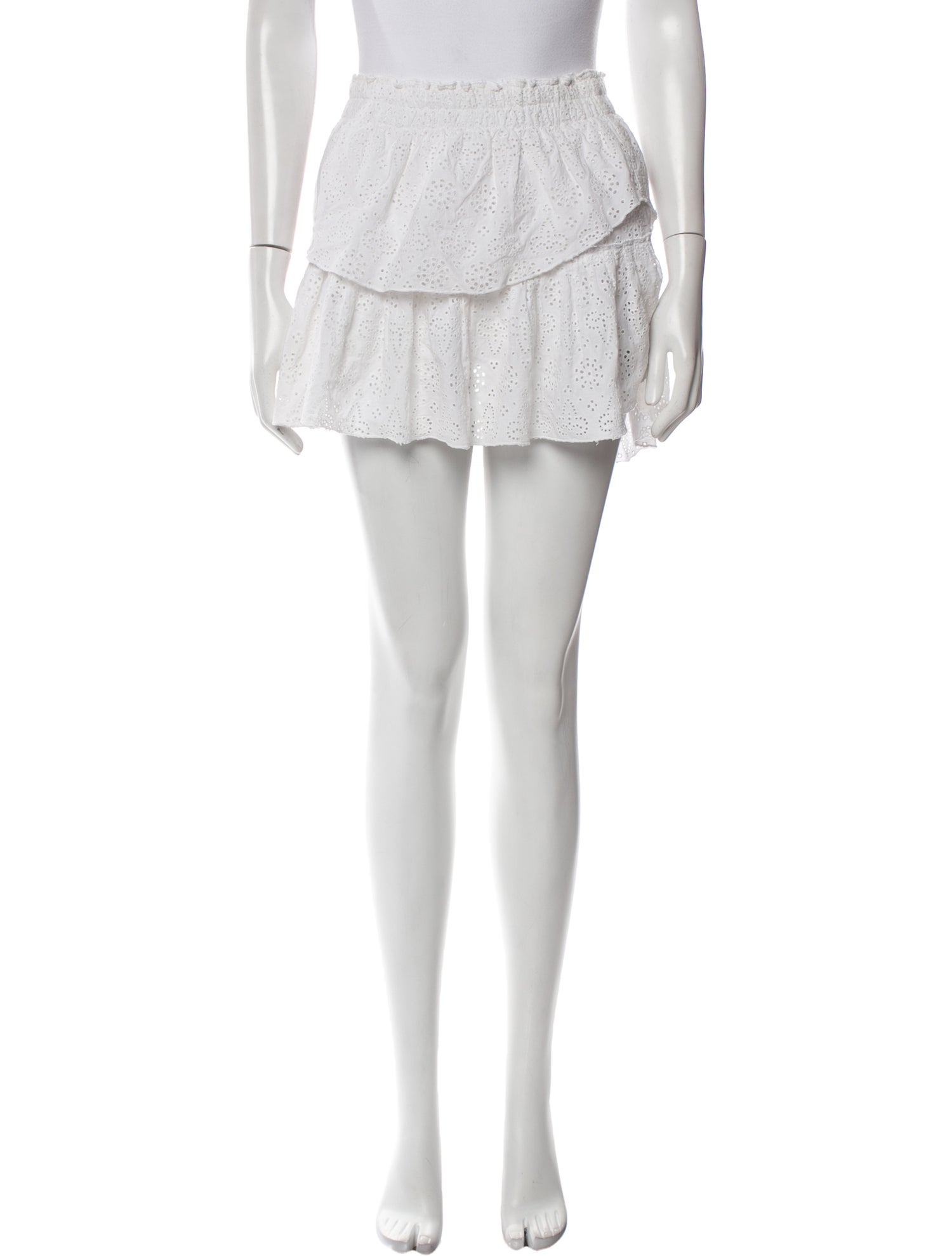 LoveShackFancy Ruffle Embellishment Mini Skirt