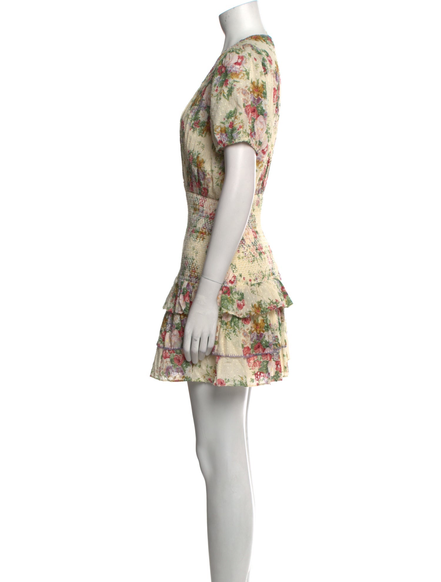 LoveShackFancy Floral Print Mini Dress