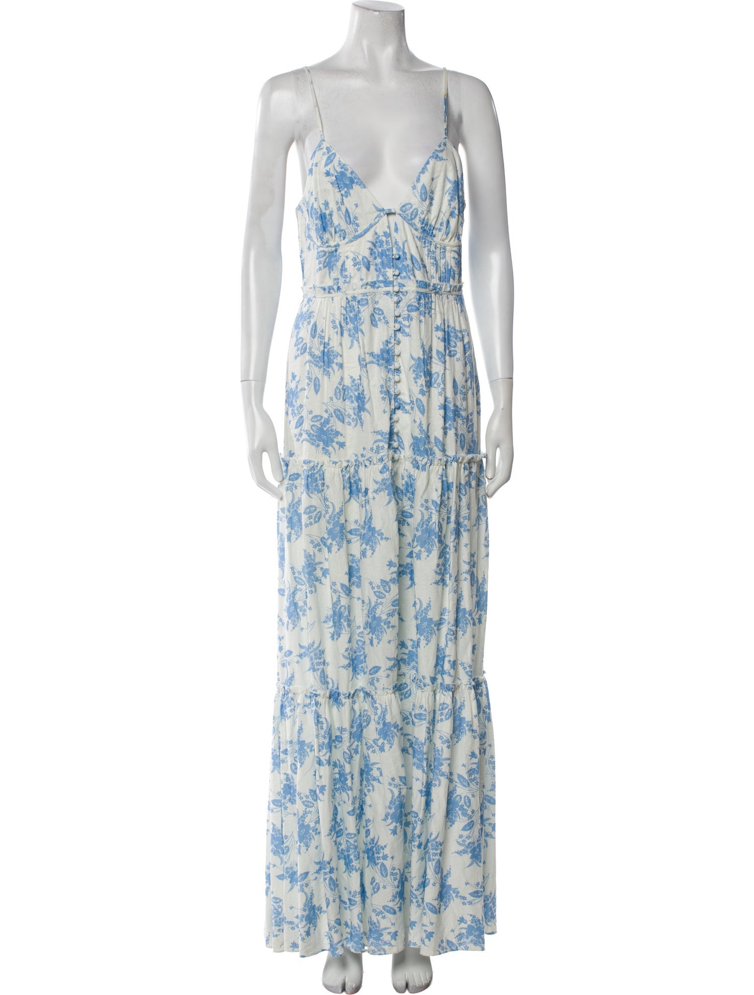 LoveShackFancy Floral Print Long Dress