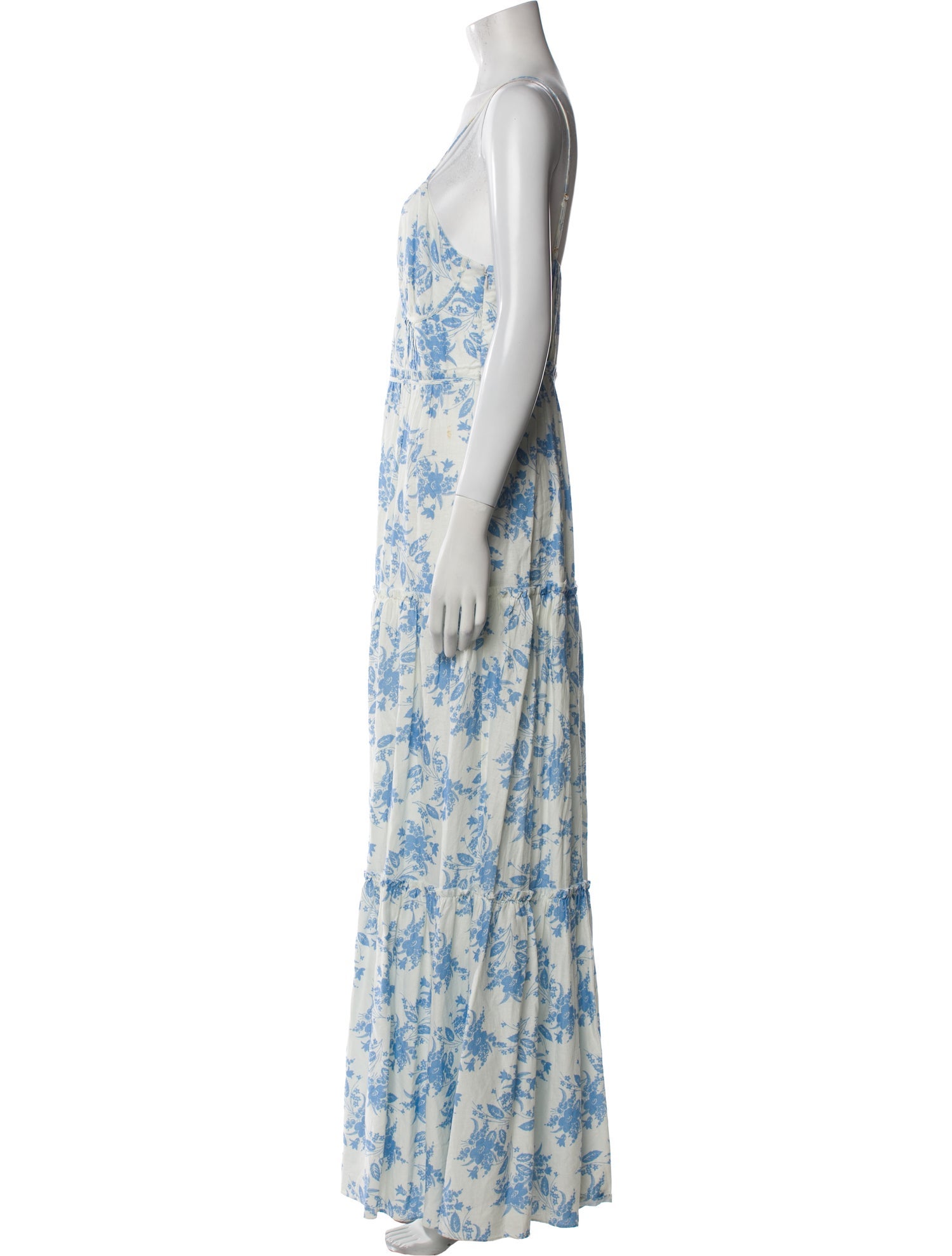 LoveShackFancy Floral Print Long Dress