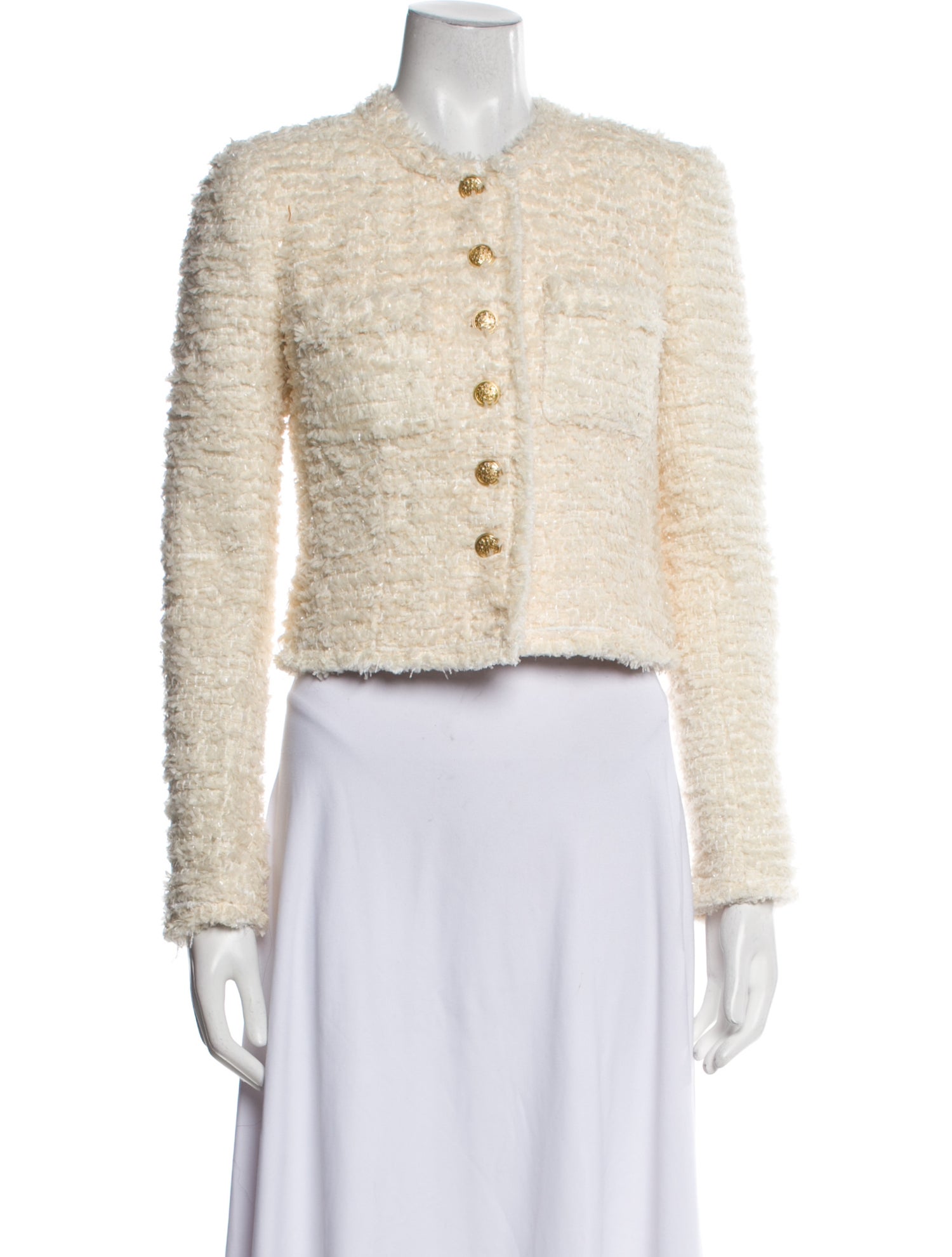 LoveShackFancy Tweed Pattern Evening Jacket