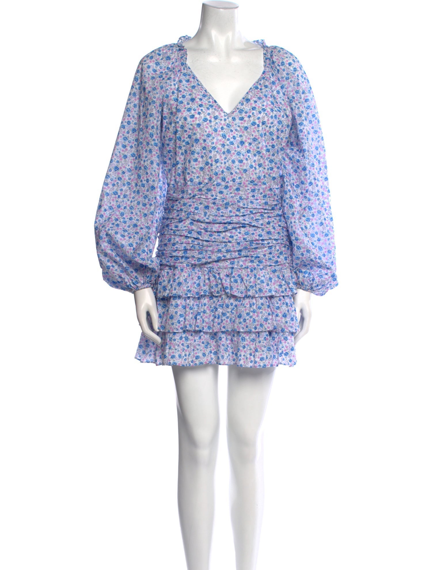 LoveShackFancy Floral Print Mini Dress