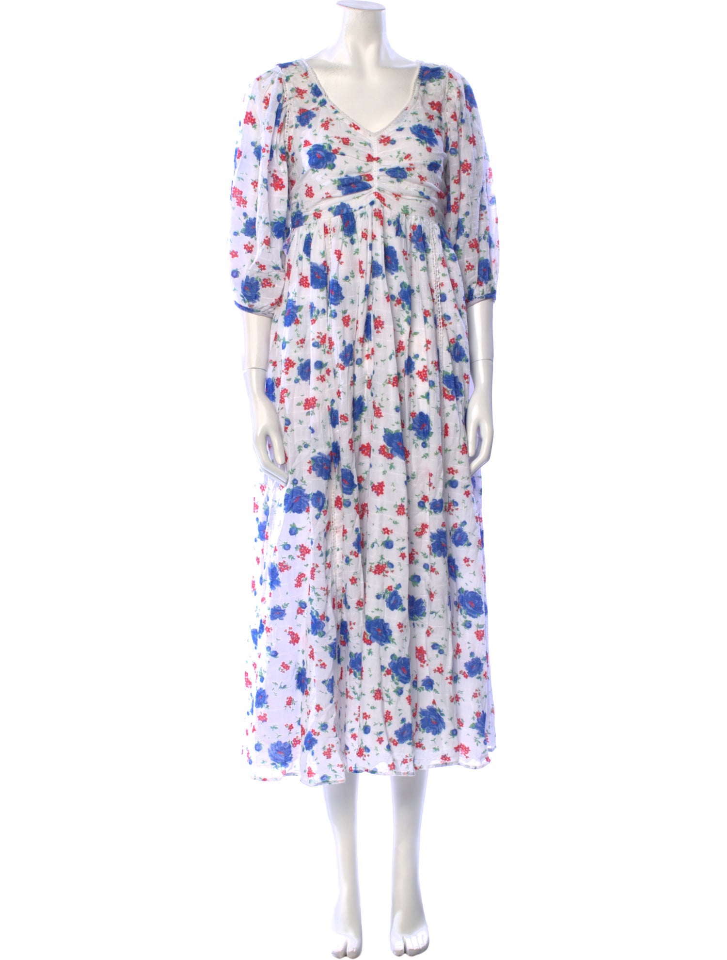 LoveShackFancy Floral Print Long Dress