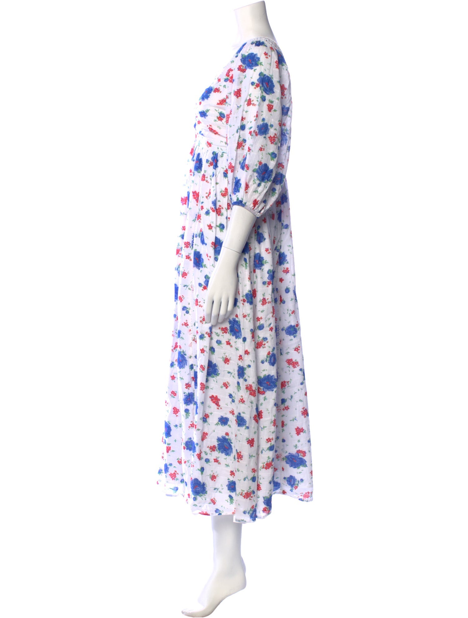 LoveShackFancy Floral Print Long Dress